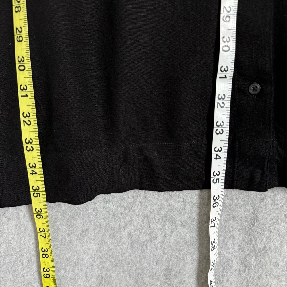 Old Navy Shirt Dress XXL Petite Black Linen Blend Button Up Fall Lagenlook NWT - Picture 12 of 12